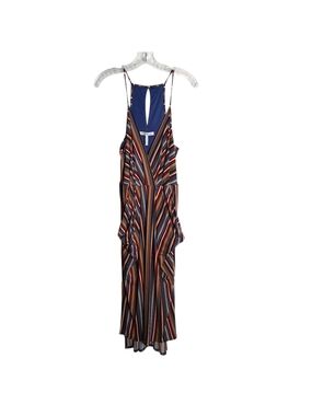 BCBG Generation Striped V-Neck Maxi Dress  - Navy Multi - Med